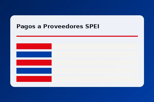 Pantalla de captura SPEI en Bancanet Empresarial con desglose de beneficiario, referencia y clave de rastreo